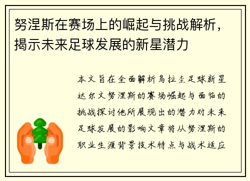 努涅斯在赛场上的崛起与挑战解析，揭示未来足球发展的新星潜力